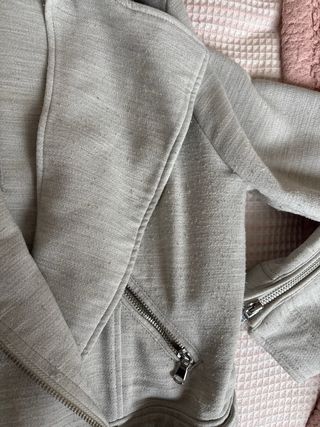 Chaqueta Biker Algodón Gris zara