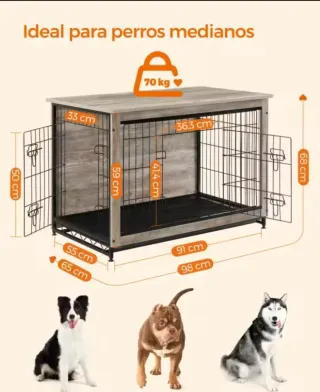 Jaula para perro grande con mesa