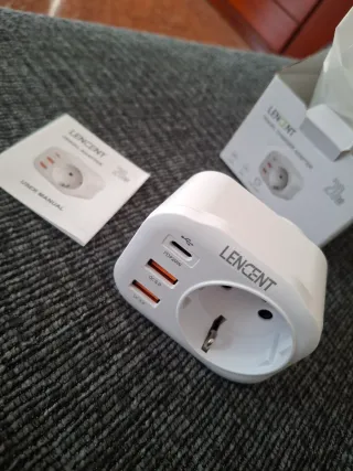 Adaptador de Viaje LENCENT 20W USB-A/USB-C