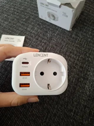 Adaptador de Viaje LENCENT 20W USB-A/USB-C