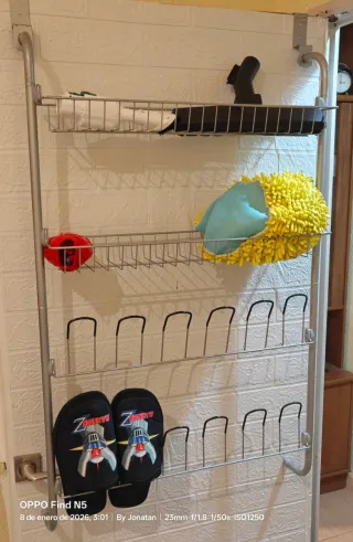 Zapatero organizador desmontable metal tras puerta