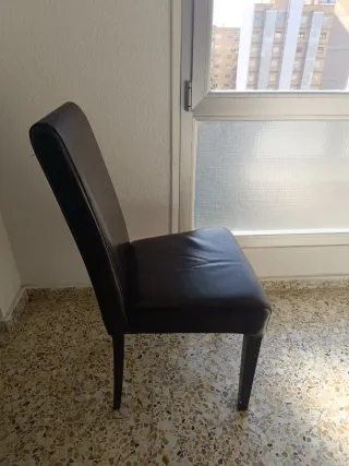 Silla de comedor piel sintética y madera