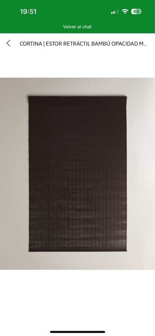 Cortina estor retráctil bambú Zara Home