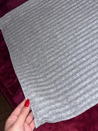 Vestido largo de canalé gris