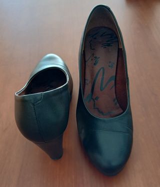 Zapatos tacón negros - T.39 (tacón 8,5 cm)