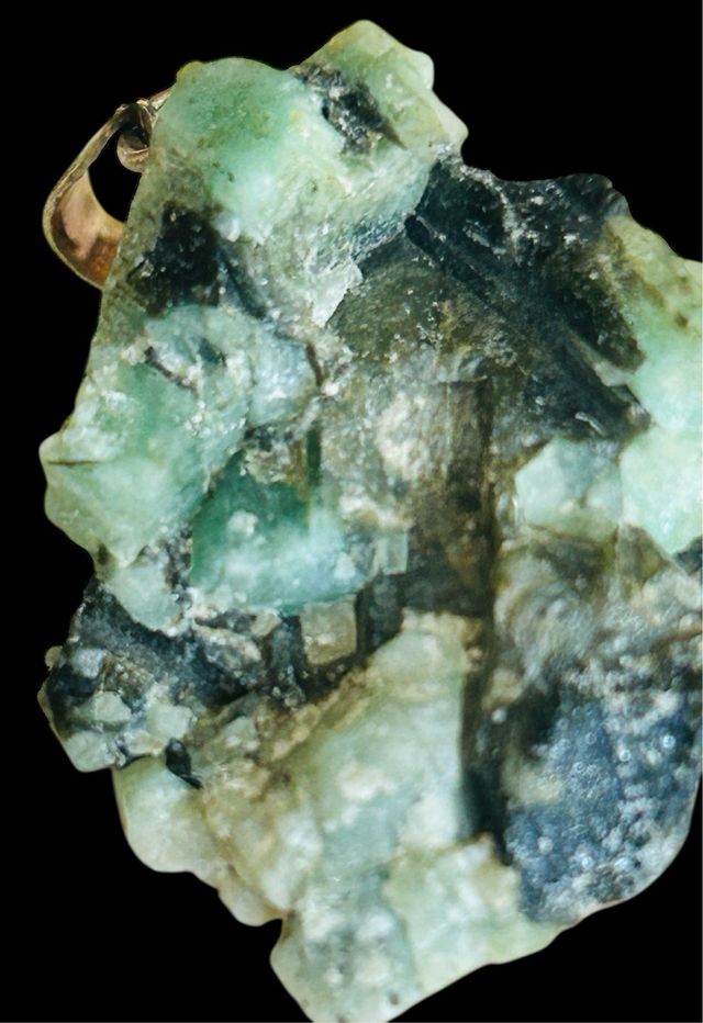 Colgante Esmeralda Bruta Colombia Plata