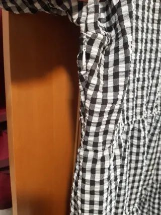 Vestido SHEIN cuadros blanco y negro