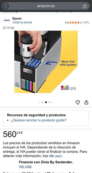 Impresora Epson EcoTank ET-5150