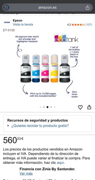 Impresora Epson EcoTank ET-5150