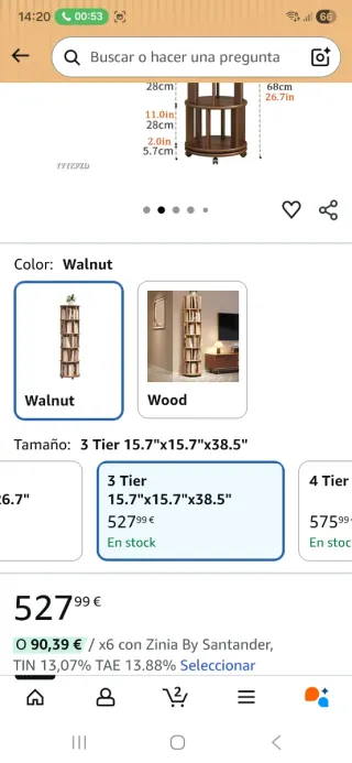 Estantería Giratoria 5 Cubos Madera