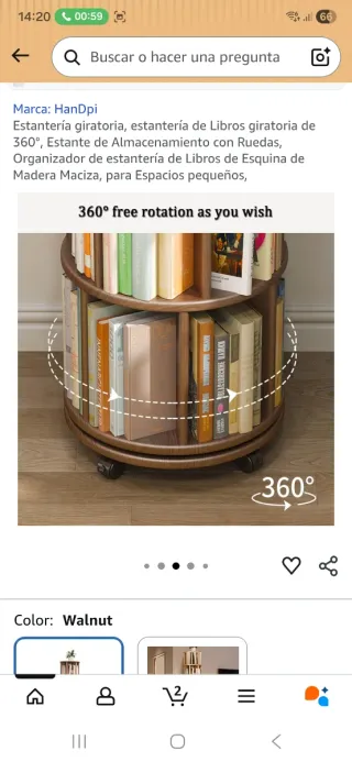 Estantería Giratoria 5 Cubos Madera