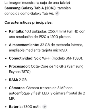 Tablet Samsung Tab A6 Blanca