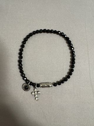 Pulsera Viceroy Negra con Colgante Cruz