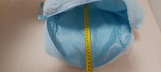 Beauty case/trousse in peluche azzurro