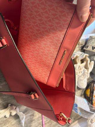 Bolso Michael Kors Rosa y Dorado 30x40