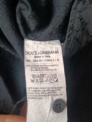 Camicia Dolce & Gabbana Nera TG M Nido d'ape