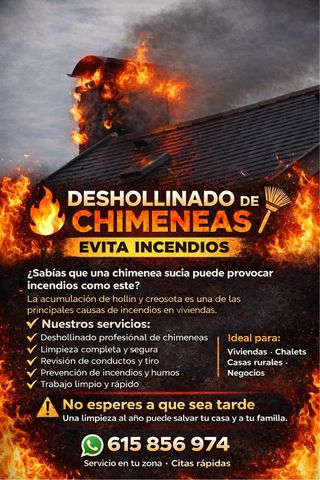 Servicio Deshollinado de Chimeneas MEJOR PRECIO!!