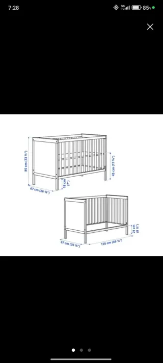 Cuna bebé IKEA SUNDVIK blanca 60x120 cm