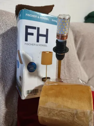 Lámpara de mesa 34cm pantalla terciopelo