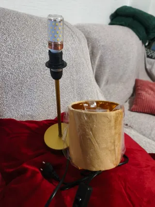 Lámpara de mesa 34cm pantalla terciopelo