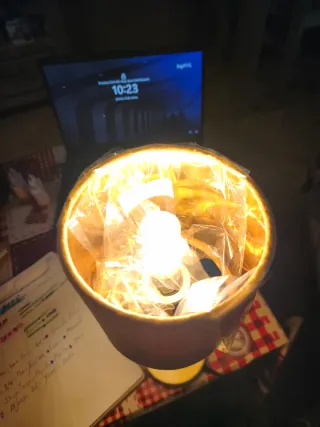 Lámpara de mesa 34cm pantalla terciopelo