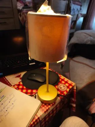 Lámpara de mesa 34cm pantalla terciopelo