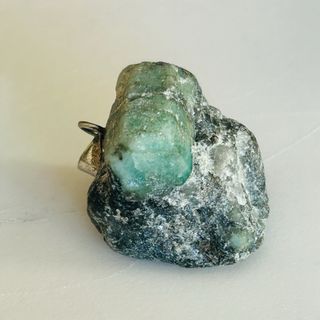 Colgante Esmeralda Bruta Colombia Plata