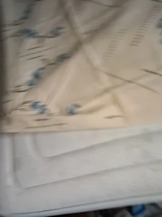 Colcha Cama Diseño Floral Azul Blanco