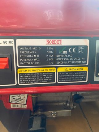 Generador NORDET HH3500 2.8kW Gasolina