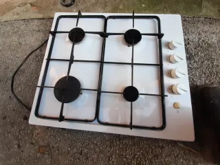 Placa de cocina a gas natural blanca