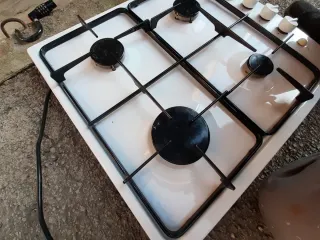 Placa de cocina a gas natural blanca