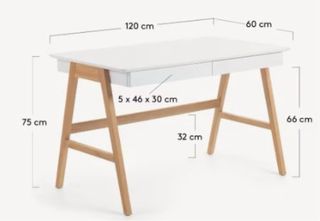 Scrivania Dyana bianca e in legno