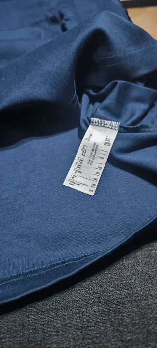 T-shirt manga comprida Lacoste azul L, nova