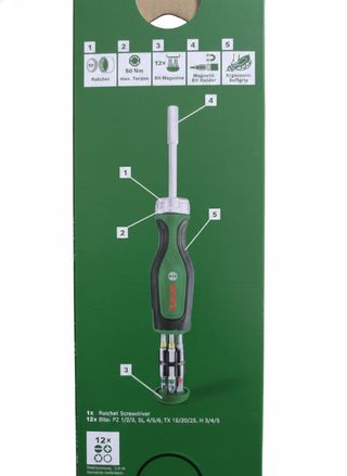 Destornillador carraca Bosch 12 puntas