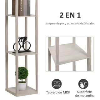 Lampada da terra con scaffali