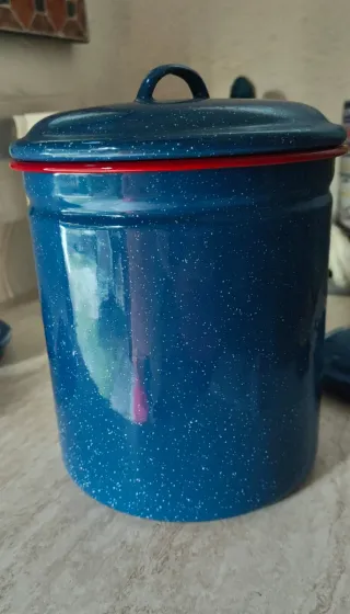 Set 4 Contenitori Blu Smaltati