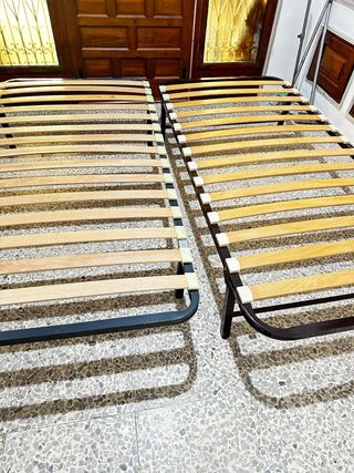 Somier metálico con láminas de madera