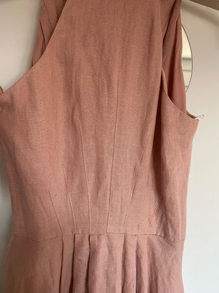 Vestido Zara rosa lino y algodón