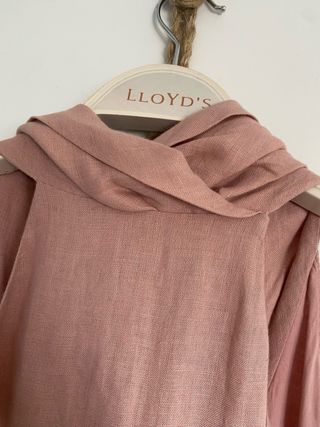 Vestido Zara rosa lino y algodón