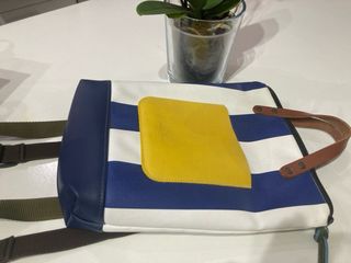 Mochila Daniel Chong Rayas Azul y Amarillo