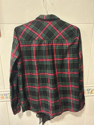 Camisa cuadros lazo Zara Talla M