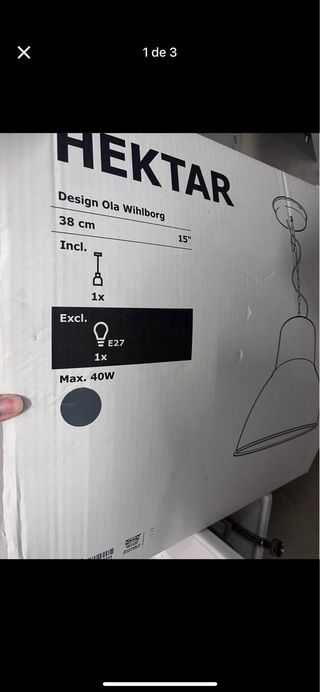 Lámpara de techo IKEA HEKTAR gris 38cm