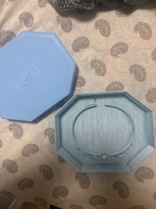 Collar Swarovski Plata Luna y Estrella