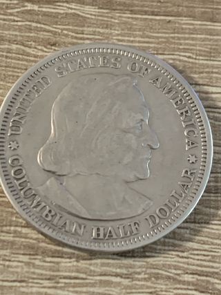 Moneda Plata Medio Dólar Colombiano 1892