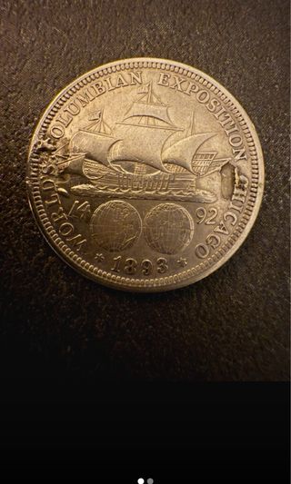 Moneda Plata Medio Dólar Colombiano 1892