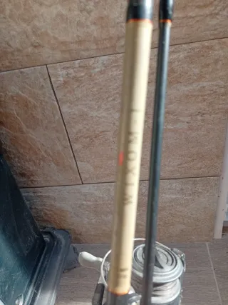 Caña de pescar con carrete rapalar