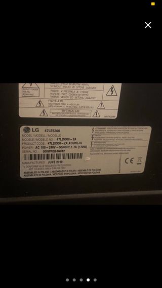 Televisor LG Negro 47 piezas reparar