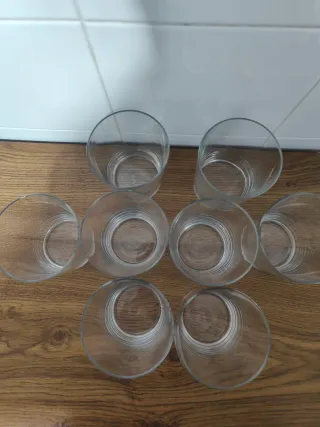 Juego 8 vasos sidra cristal