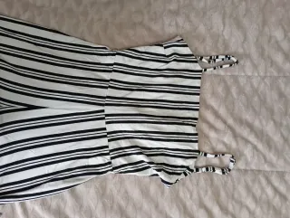 Mono largo rayas blanco y negro