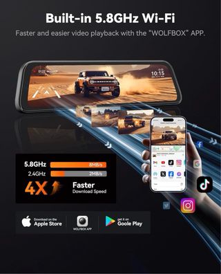 Cámara espejo retrovisor 4K GPS